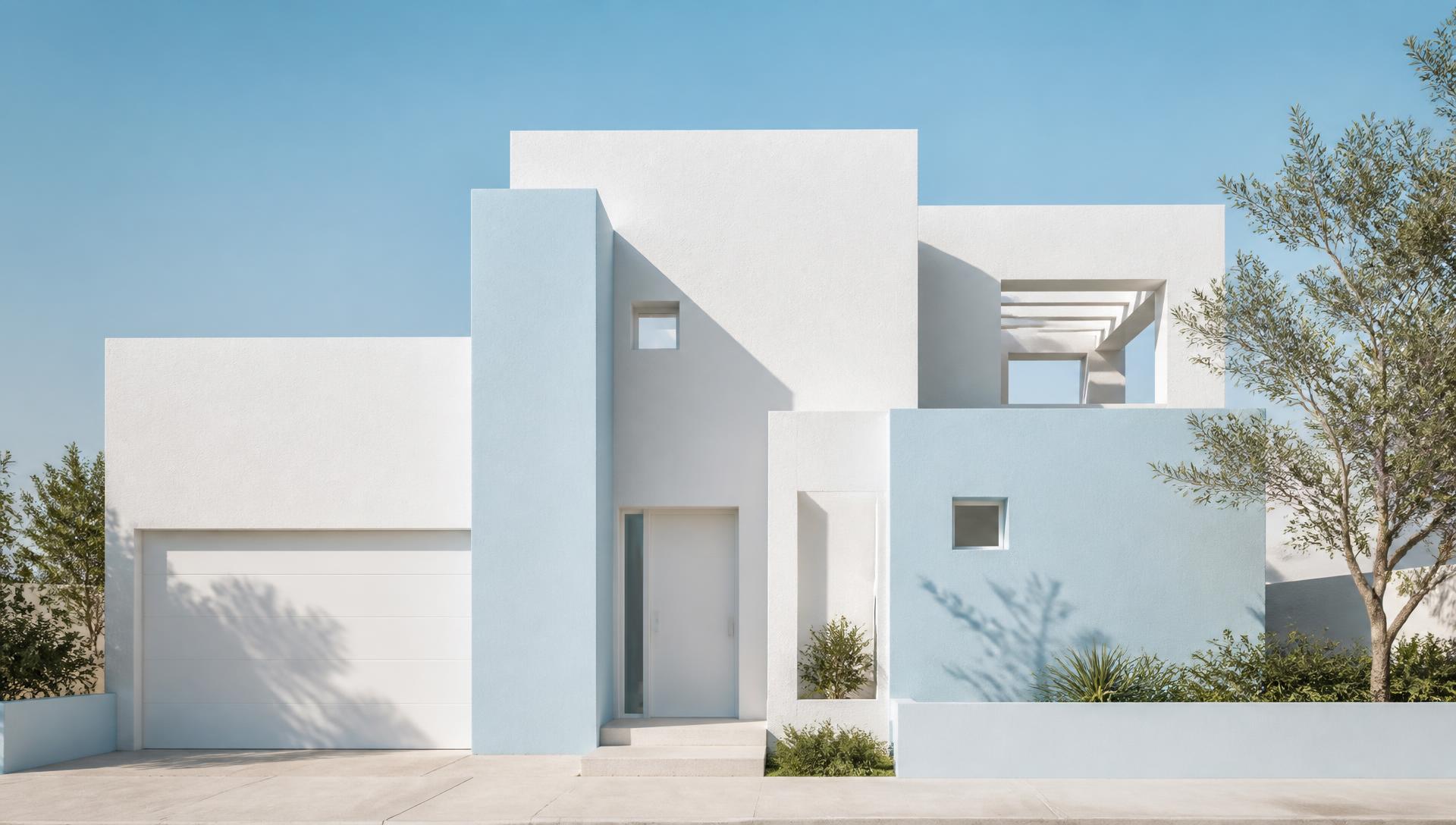 Modern house exterior in bright daylight